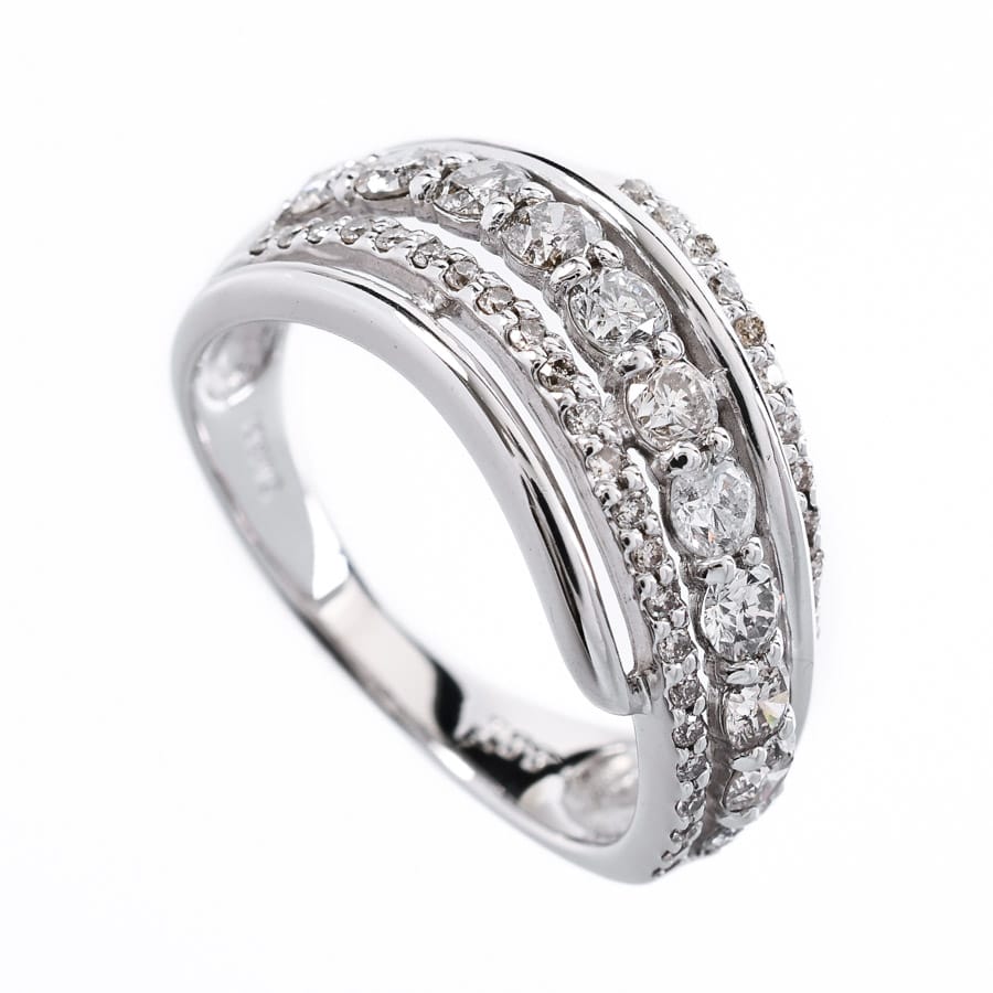 【中古A品】  ノンブランドジュエリー ダイヤ リング   K18ホワイトゴールド 元町本店