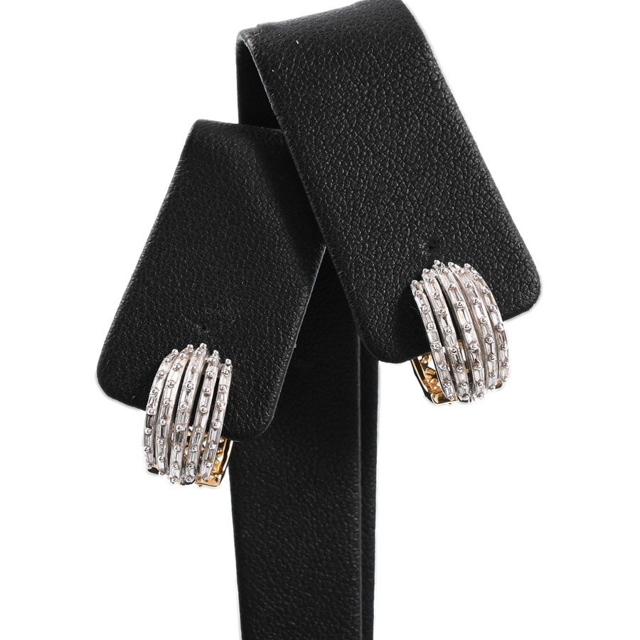 【中古A品】  ノンブランドジュエリー ダイヤ イヤリング   K18YG/WG 元町本店