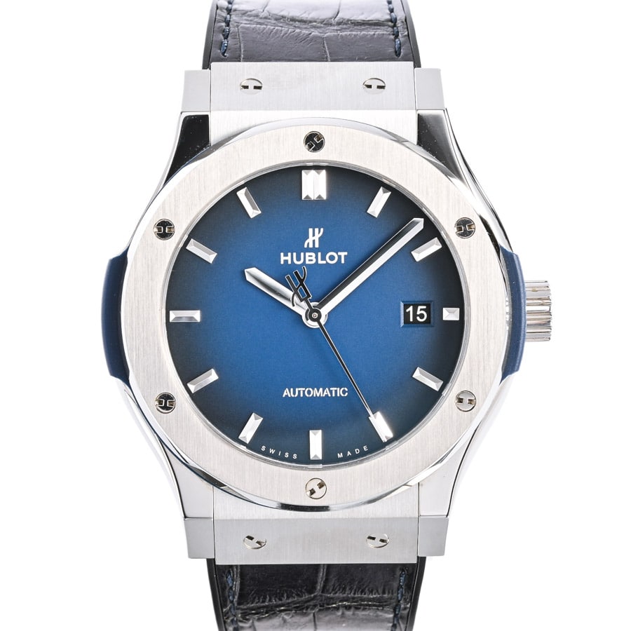 クラシック フュージョン チタニウム ディープブルー ブルーグラデーション ケース:約42mm