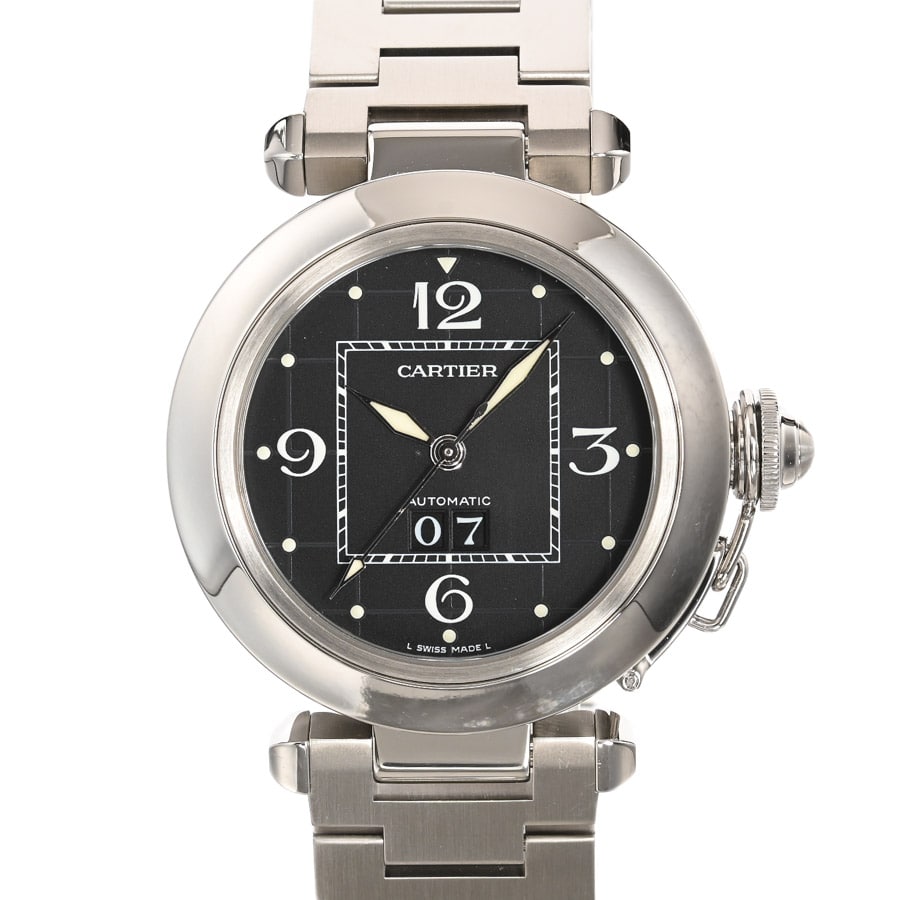 【中古A品】  カルティエ パシャC ビッグデイト  W31053M7 ステンレス 銀座
