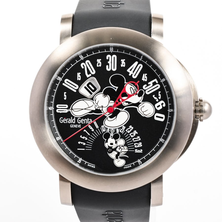 【中古A品】  ジェラルドジェンタ レトロファンタジー ミッキー ランニング  BSP.Y.80.430.CA.BD チタニウム 横浜関内店