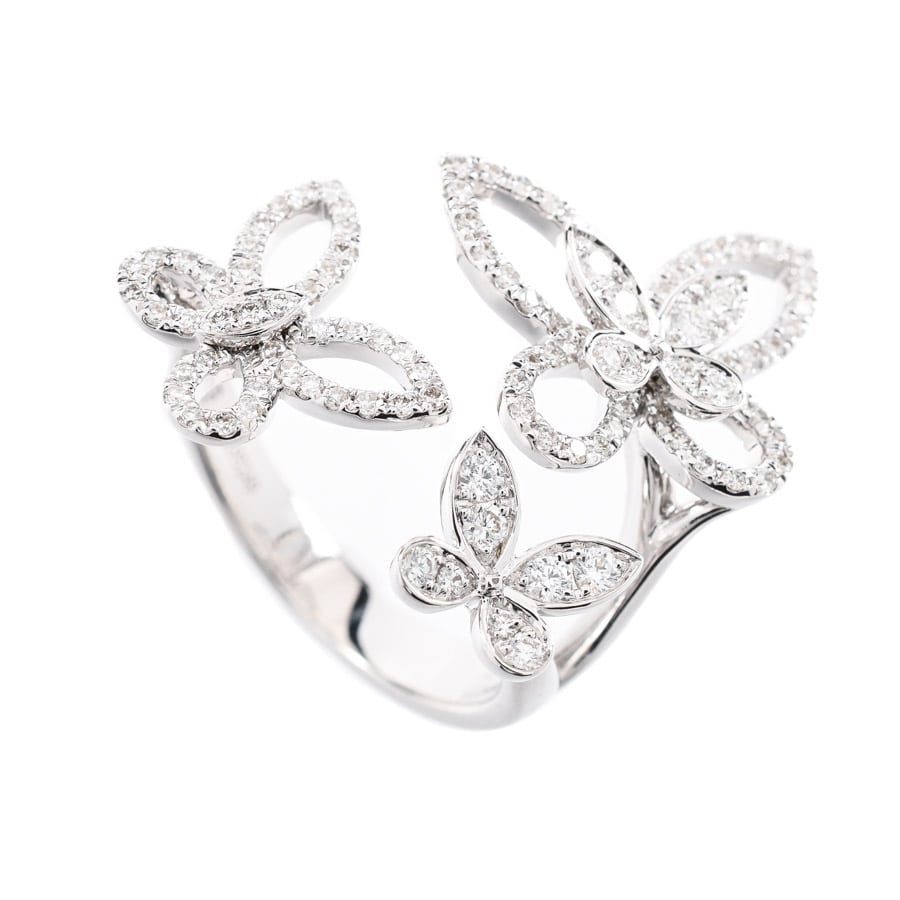 【中古A品】  グラフ トリプルバタフライシルエット  RGR790 K18ホワイトゴールド 新宿歌舞伎町店