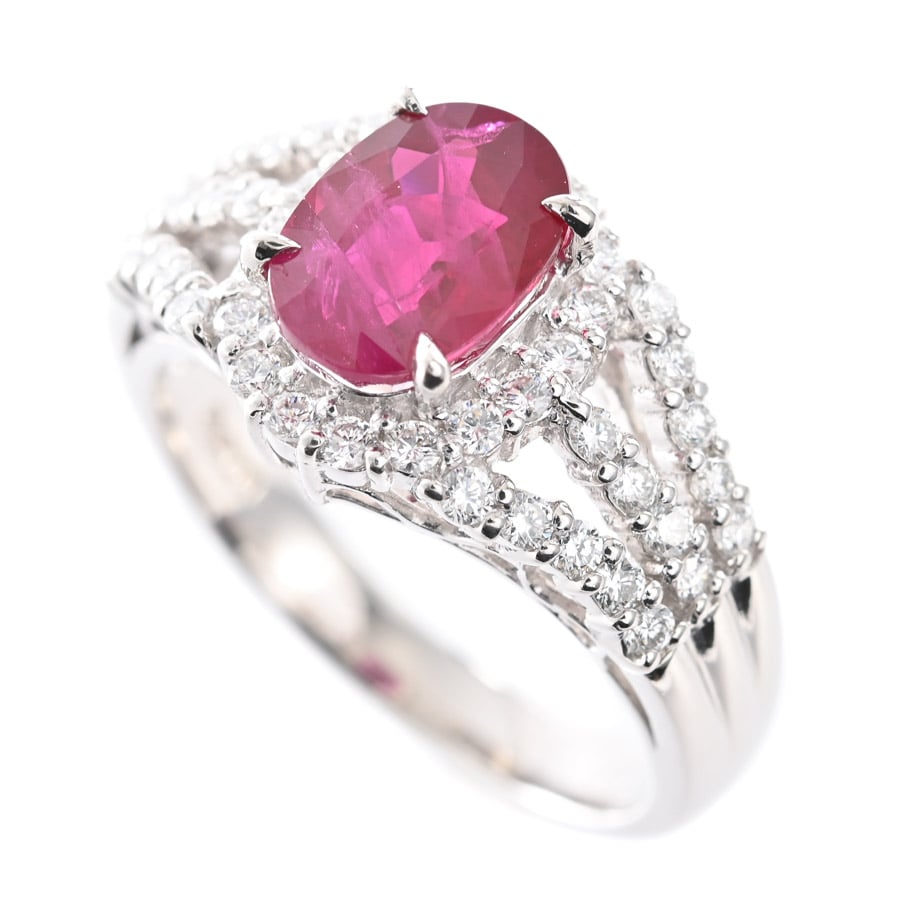 【中古A品】  ノンブランドジュエリー ルビー リング   プラチナ900 銀座