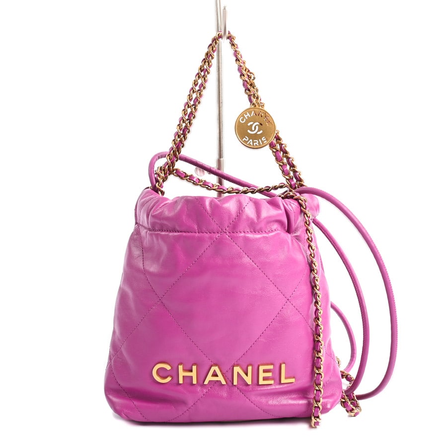 【中古A品】  シャネル シャネル22ミニハンドバッグ CHANEL22 AS3980 カーフ THE YOKOHAMA FRONT
