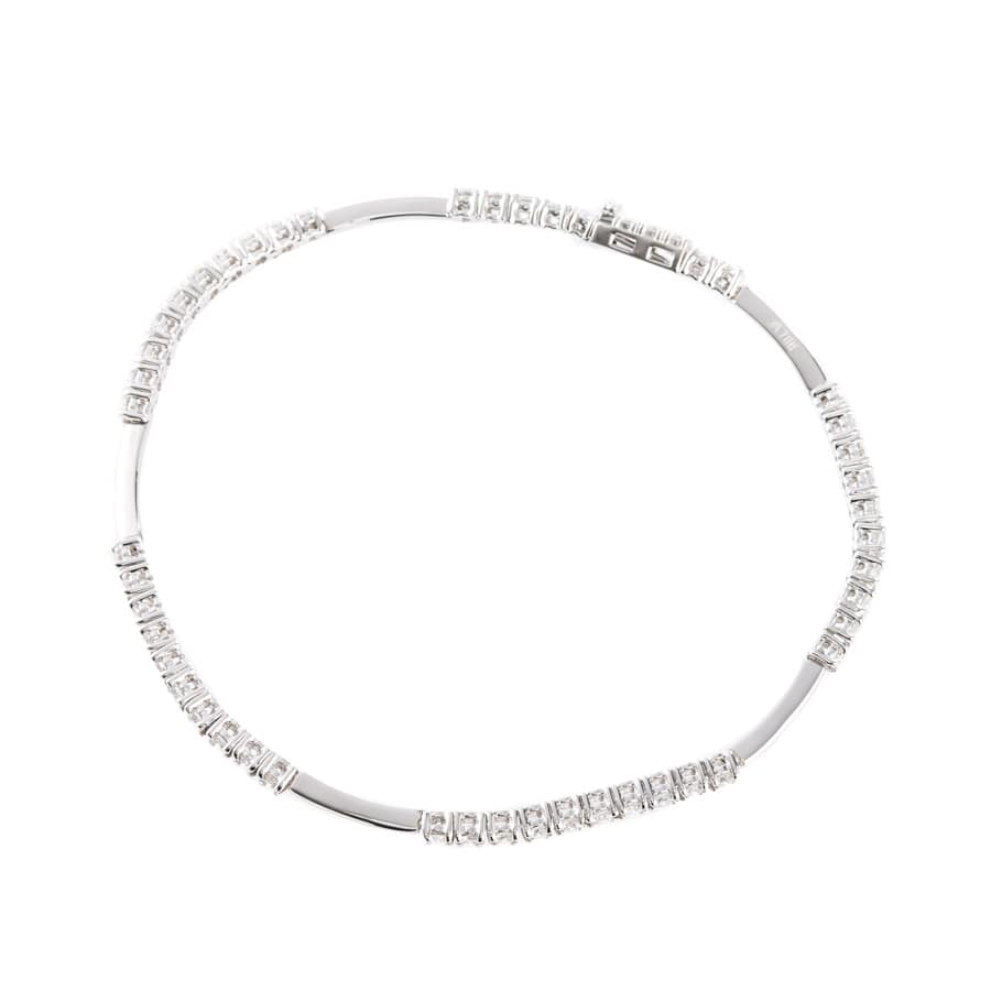 【中古A品】  ライン ダイヤ ブレスレット   K18ホワイトゴールド 元町本店