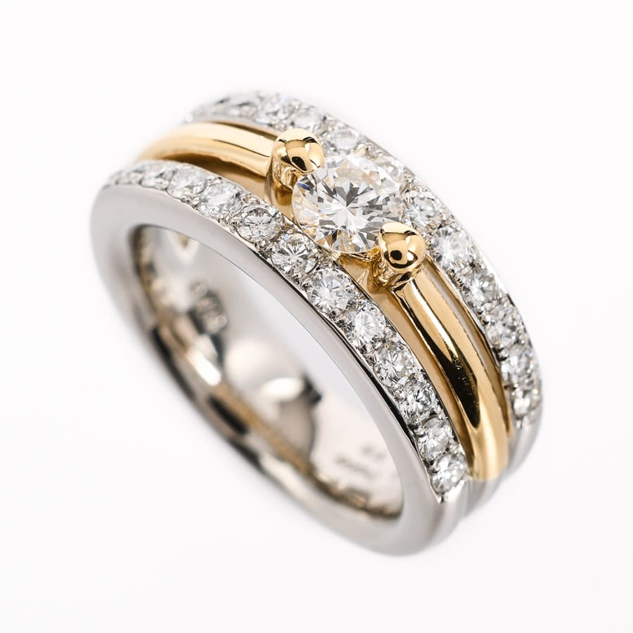 【中古A品】ダイヤ リング   プラチナ900/K18イエローゴールド(Pt900/K18YG) 銀座