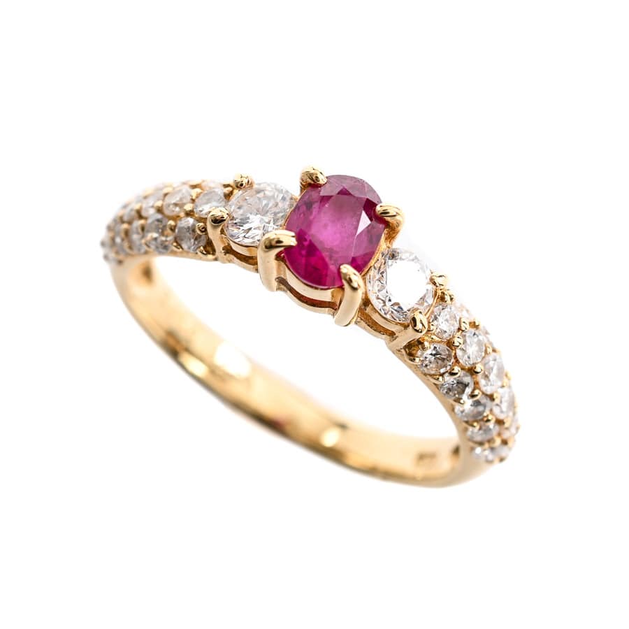 【中古A品】  ノンブランドジュエリー ルビー リング   K18YG 横浜関内店