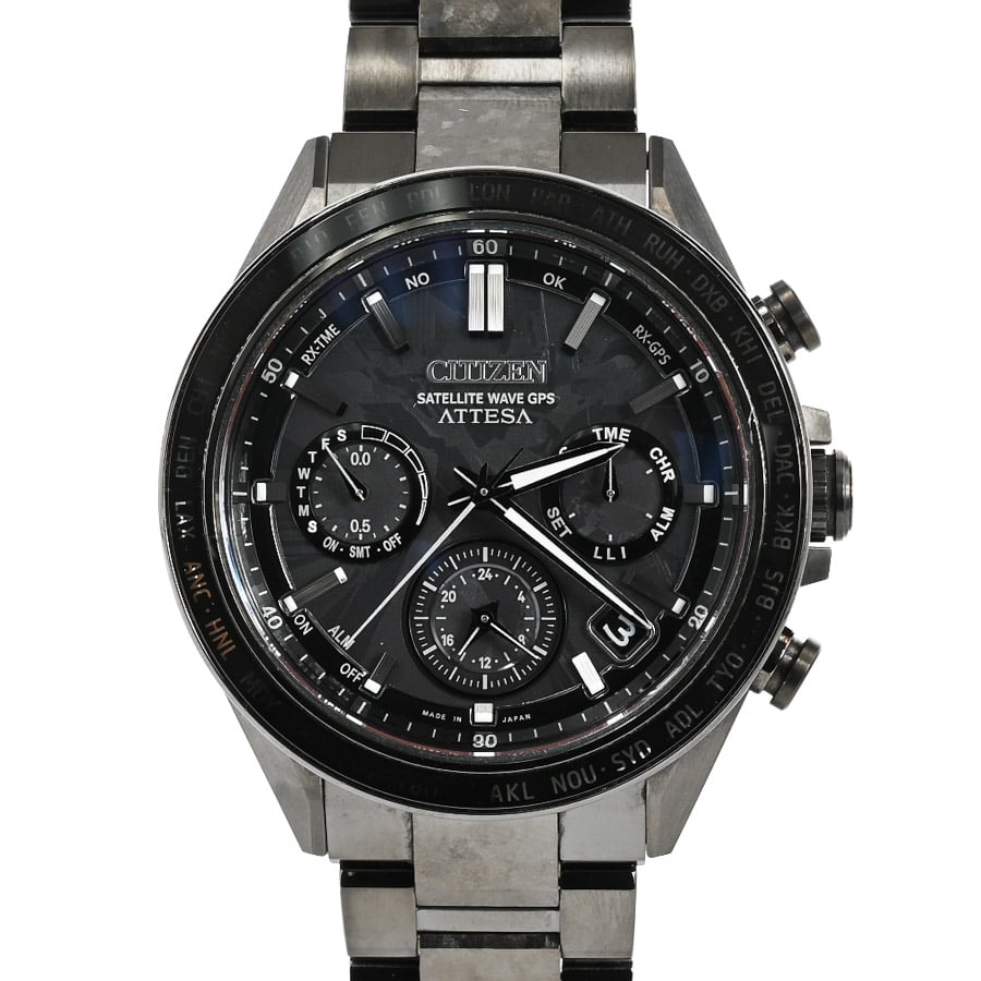 アテッサ AcTLine HACTO-R ブラック ケース:約46mm(実寸)/ブレスサイズ:約21.5cm