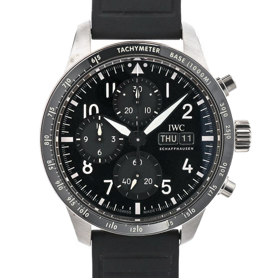 【中古A品】  アイダブリュシー パイロットウォッチ パフォーマンス クロノグラフ41 AMG  IW388305 チタニウム 銀座