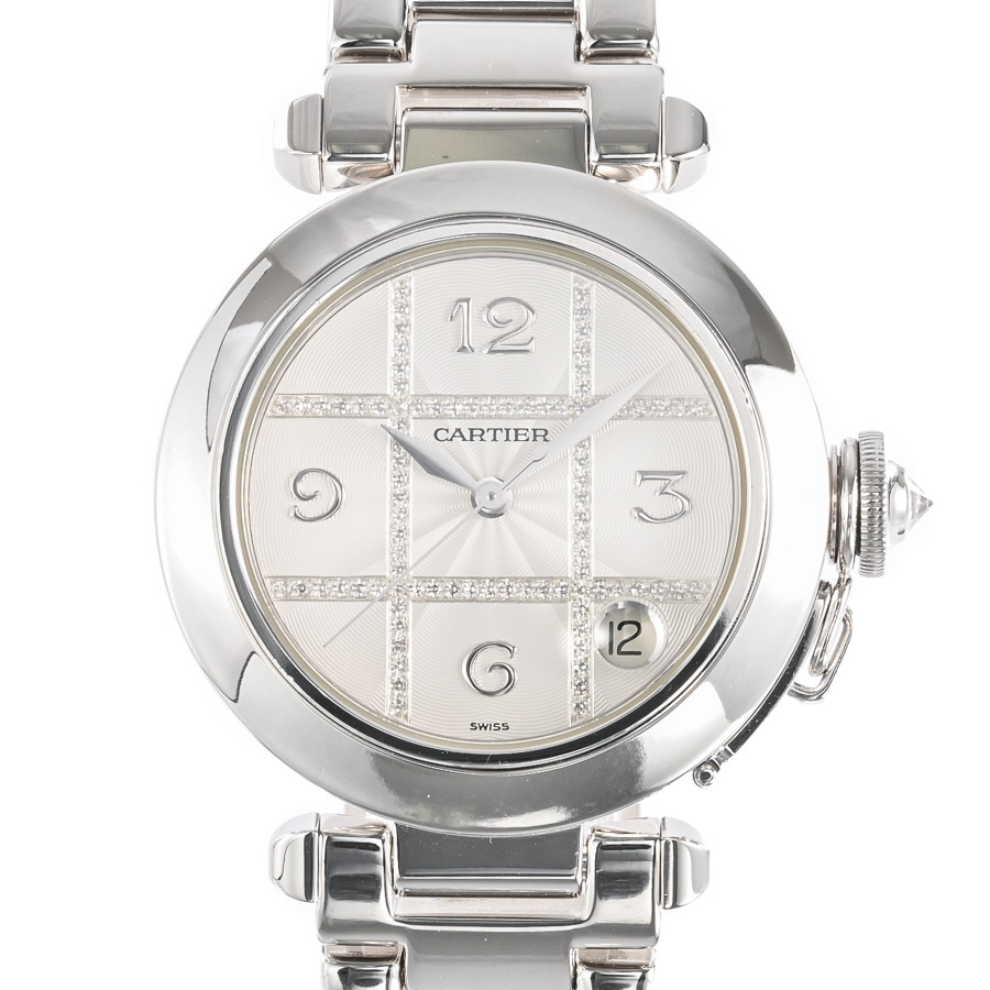 【中古A品】  カルティエ パシャ 35mm  WJ1008M9 ホワイトゴールド 銀座