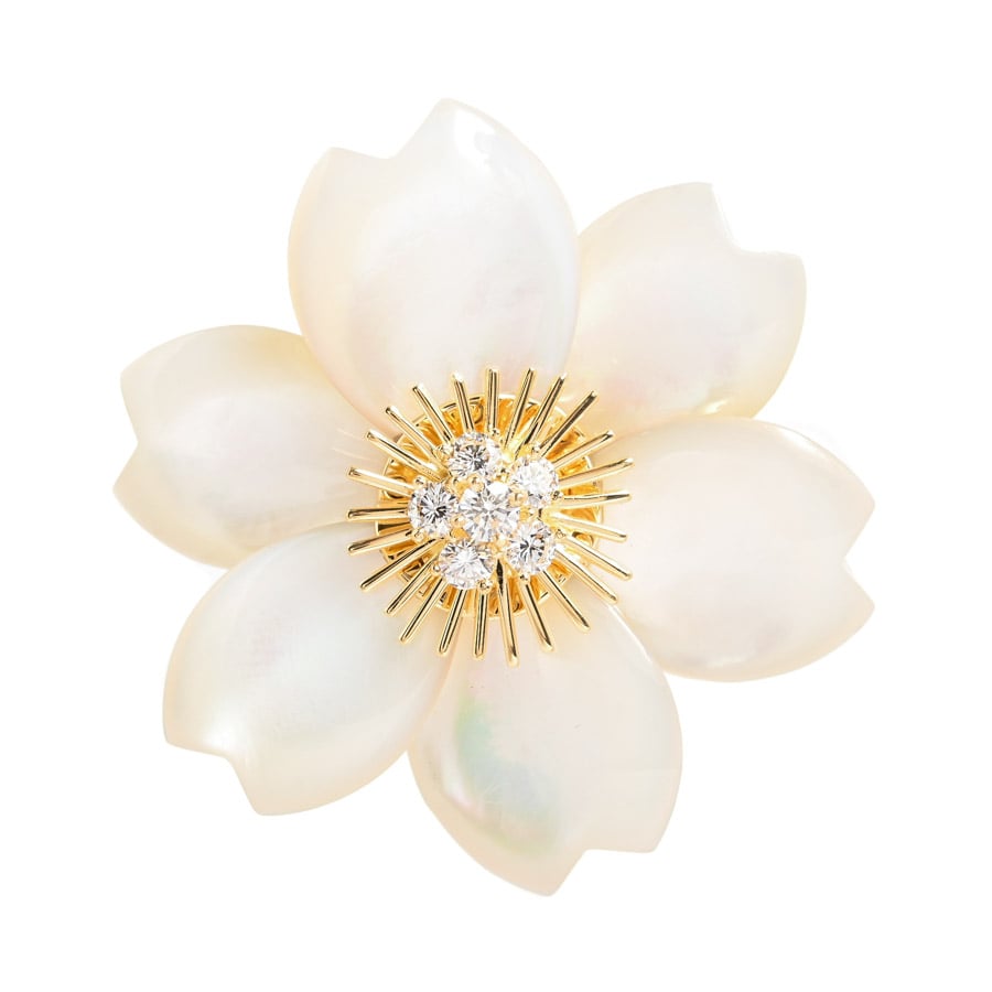 【中古A品】  ヴァンクリーフアーペル ローズドノエル ミディアム   K18イエローゴールド 横浜関内店