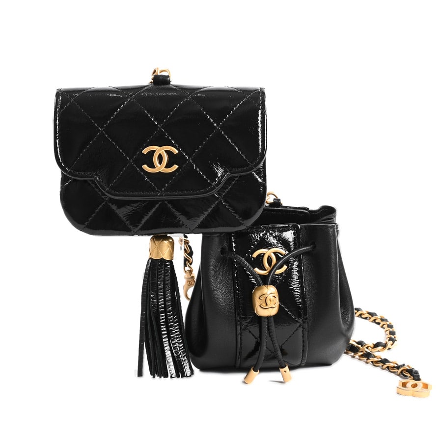 【中古SA品】  シャネル ベルトバッグ  AP4682 エナメル 銀座