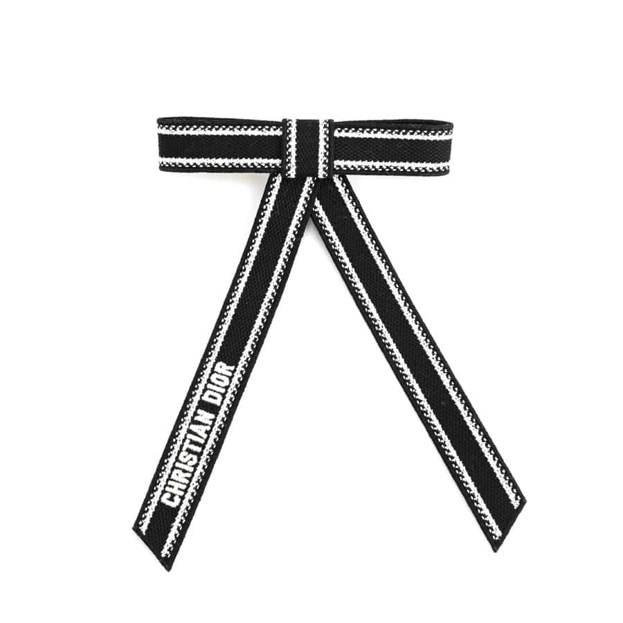 【中古A品】  ディオール ツイストリボンバレッタ  45DTE952X130 コットン THE YOKOHAMA FRONT