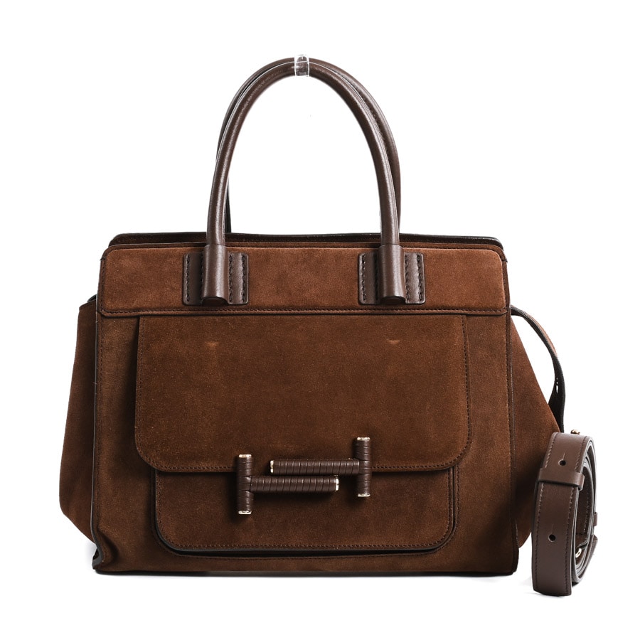 【中古AB品】  トッズ ダブルTハンドバッグ   スウェード 元町本店