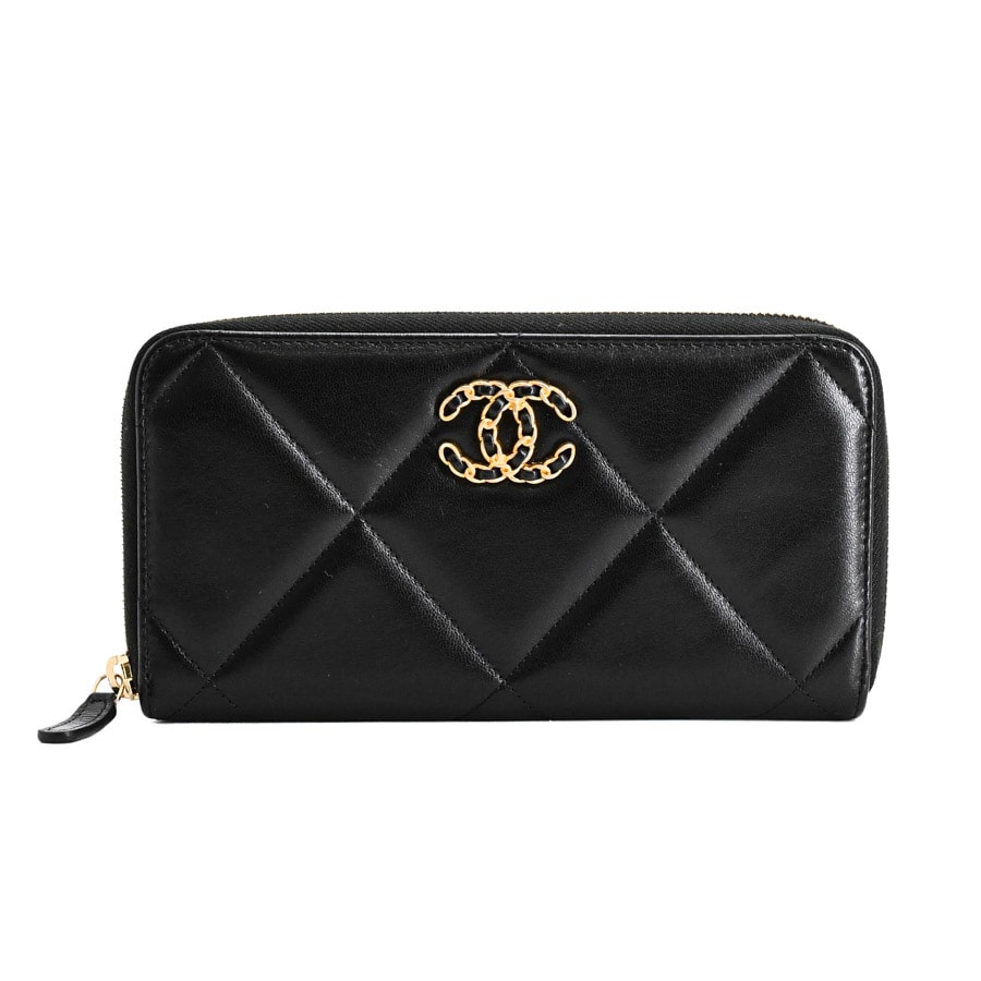 CHANEL19ロングジップウォレット ブラック 約W19xH10.5cm(実寸)