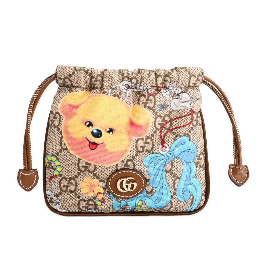 【中古SA品】  グッチ 巾着ポーチ  838893 ナイロン 元町本店