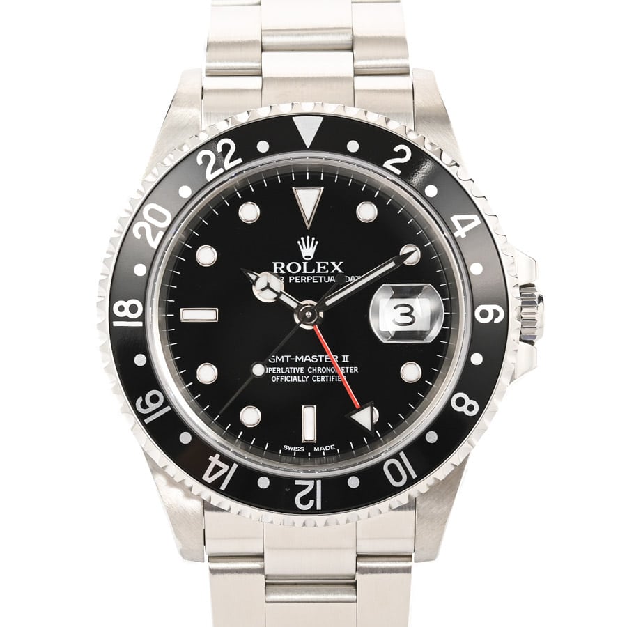 【中古A品】  ロレックス GMTマスター2  16710BK/BK ステンレス 銀座