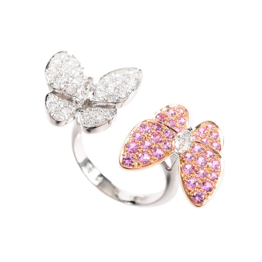 【中古A品】  ヴァンクリーフアーペル ドゥパピヨン アントレレドア  VCARO3M554 K18WP 銀座