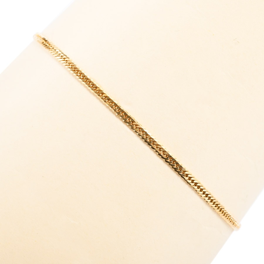 【中古A品】  ノンブランドジュエリー 喜平アンクレット 6面ダブル 5.3g   K18YG 銀座