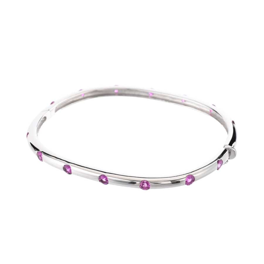 【中古A品】  ノンブランドジュエリー ピンクサファイア ブレスレット   K18ホワイトゴールド 銀座