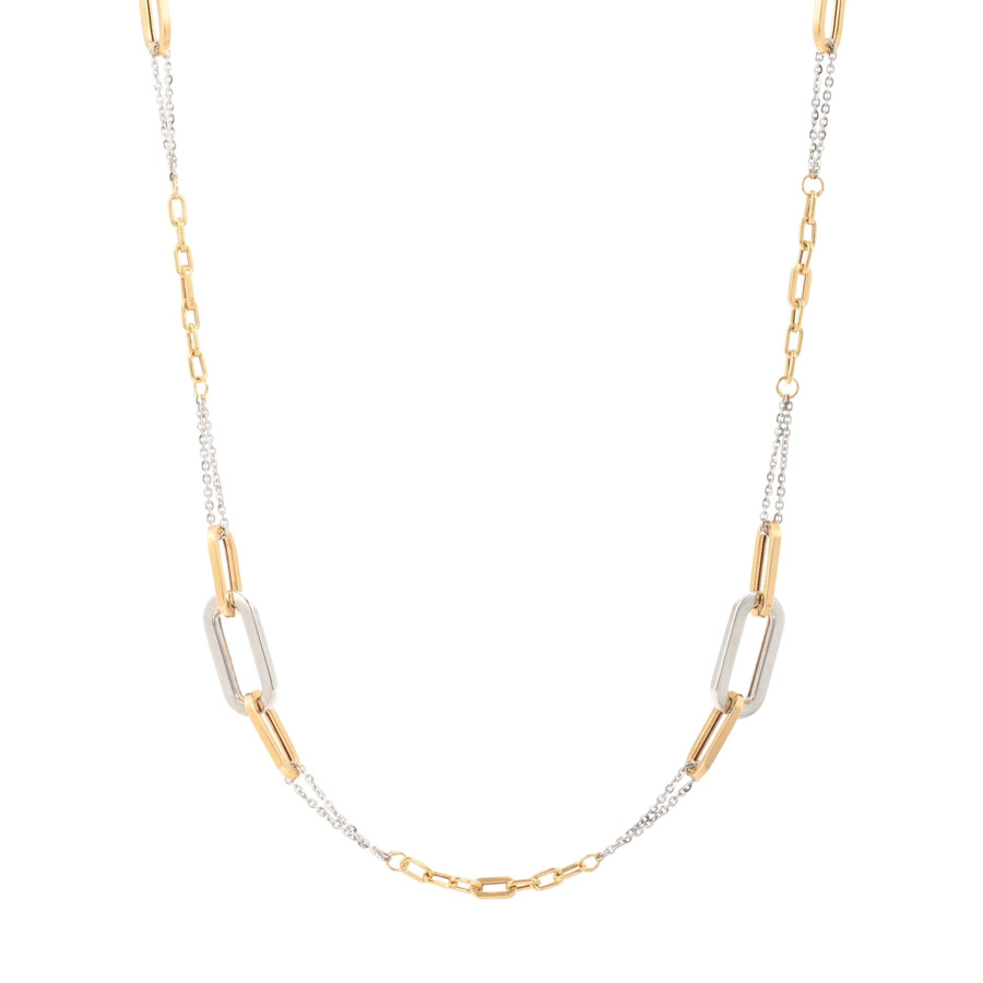 【中古A品】  ノンブランドジュエリー ネックレス   K18YG/WG 銀座