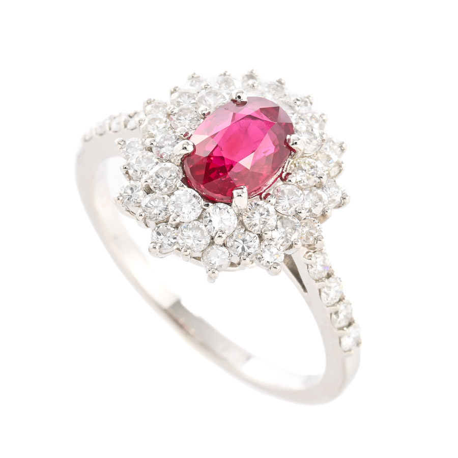 【中古A品】  ノンブランドジュエリー ビルマ産 ピジョンブラッド   プラチナ950 銀座