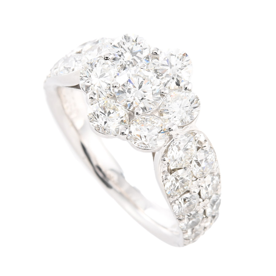 【中古A品】  ノンブランドジュエリー ダイヤ リング   K18ホワイトゴールド 銀座