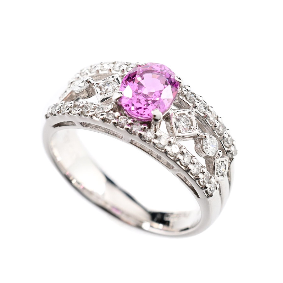 【中古A品】  ノンブランドジュエリー ピンクサファイア リング   プラチナ900 横浜関内店