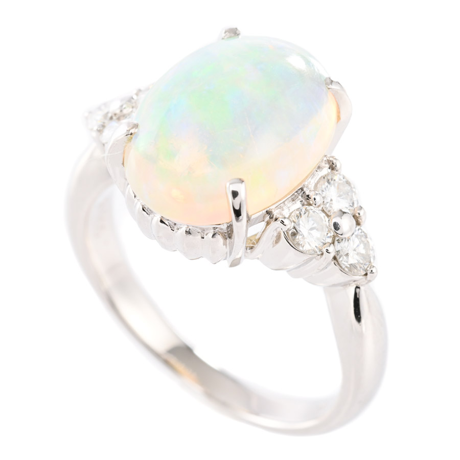 【中古A品】  ノンブランドジュエリー オパール リング   プラチナ900 銀座