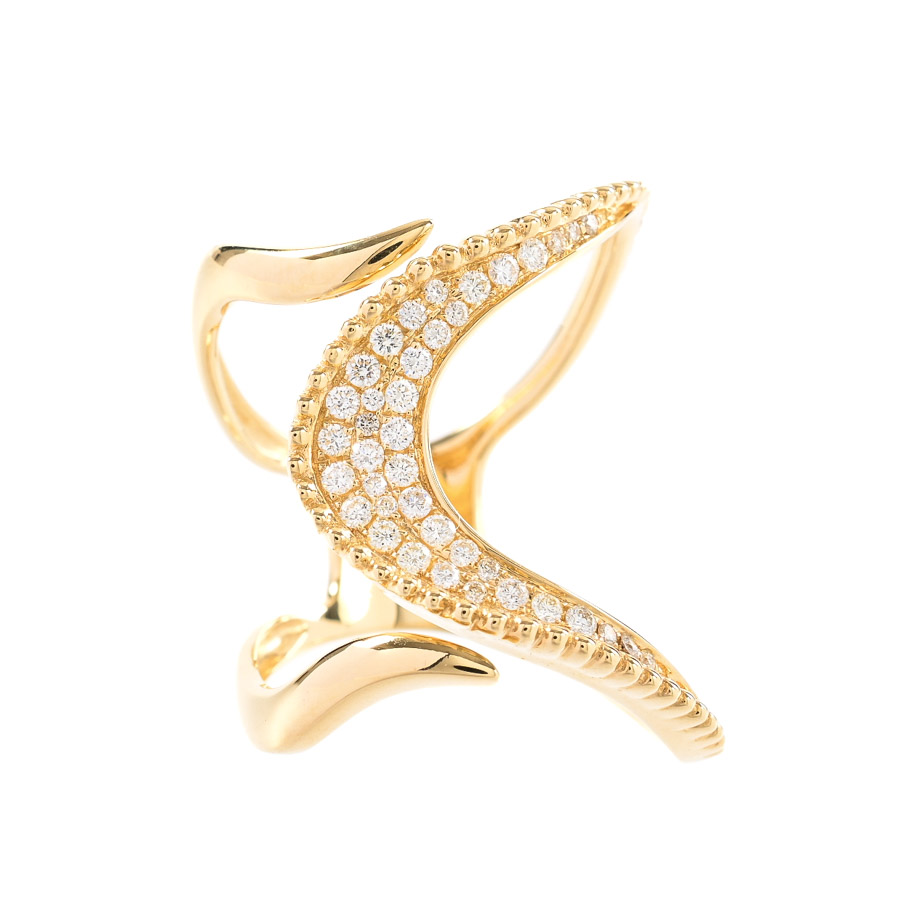 【中古A品】  ノンブランドジュエリー ダイヤ リング   K18YG 横浜関内店