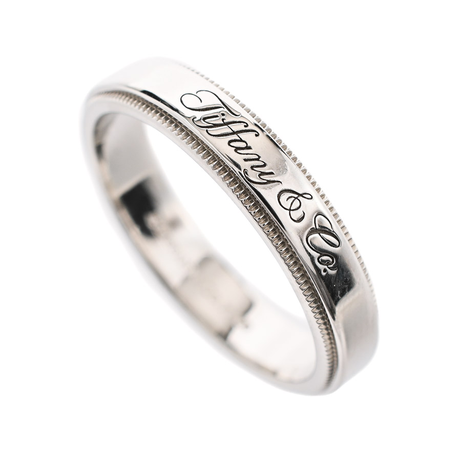 【中古A品】  ティファニー ノーツ ミルグレイン   Pt950 元町本店