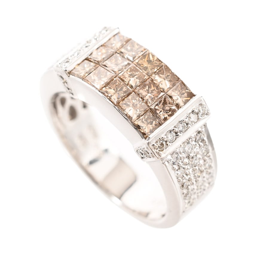 【中古A品】  笠原真寿美 ブラウンダイヤ リング   K18ホワイトゴールド 横浜関内店