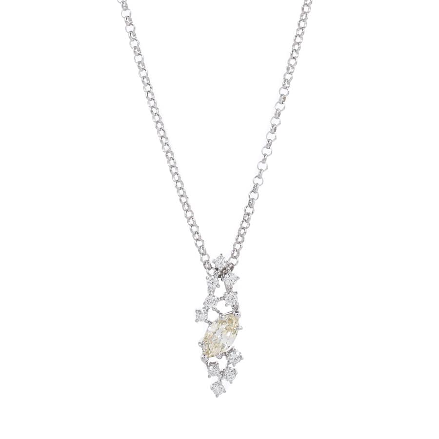 【中古A品】  タサキ ダイヤ ネックレス   K18ホワイトゴールド(K18WG) 元町本店