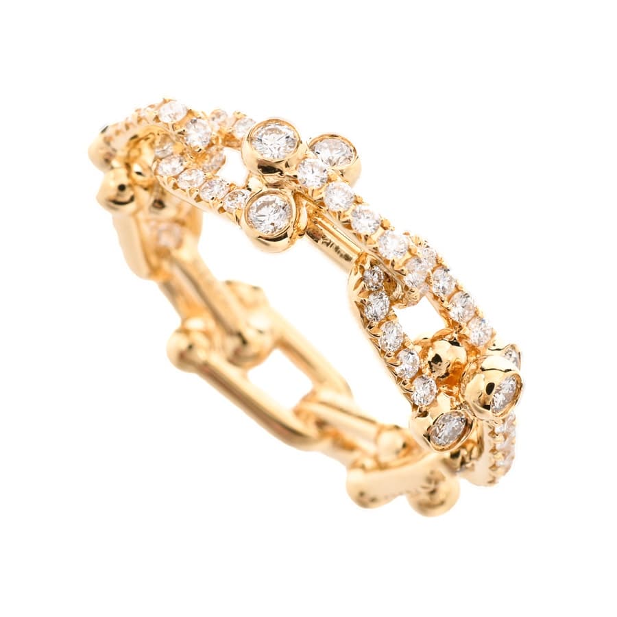 【中古A品】  ティファニー ハードウェア スモールリンク   K18イエローゴールド(K18YG) 銀座