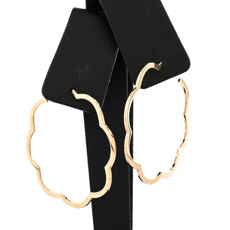 【中古A品】  シャネル カメリア フープ   K18イエローゴールド 元町本店