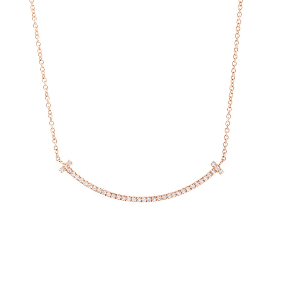 【中古A品】  ティファニー Tスマイルペンダントスモール   K18ピンクゴールド 元町本店