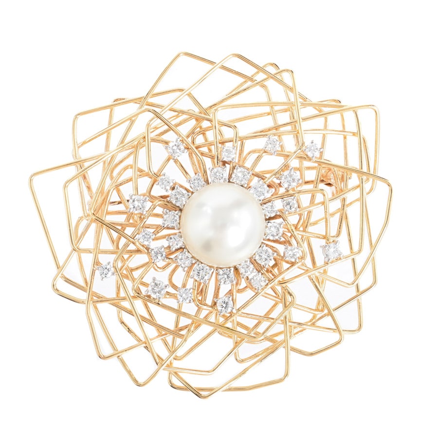 【中古A品】  タサキ パール ブローチ   プラチナ900/K14イエローゴールド(Pt900/K14YG) 新宿歌舞伎町店