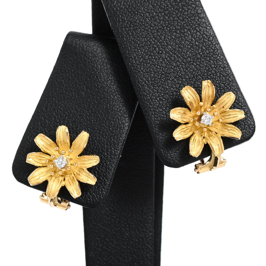 【中古A品】  石川暢子 ダイヤ イヤリング   プラチナ900/K18イエローゴールド(Pt900/K18YG) 元町本店