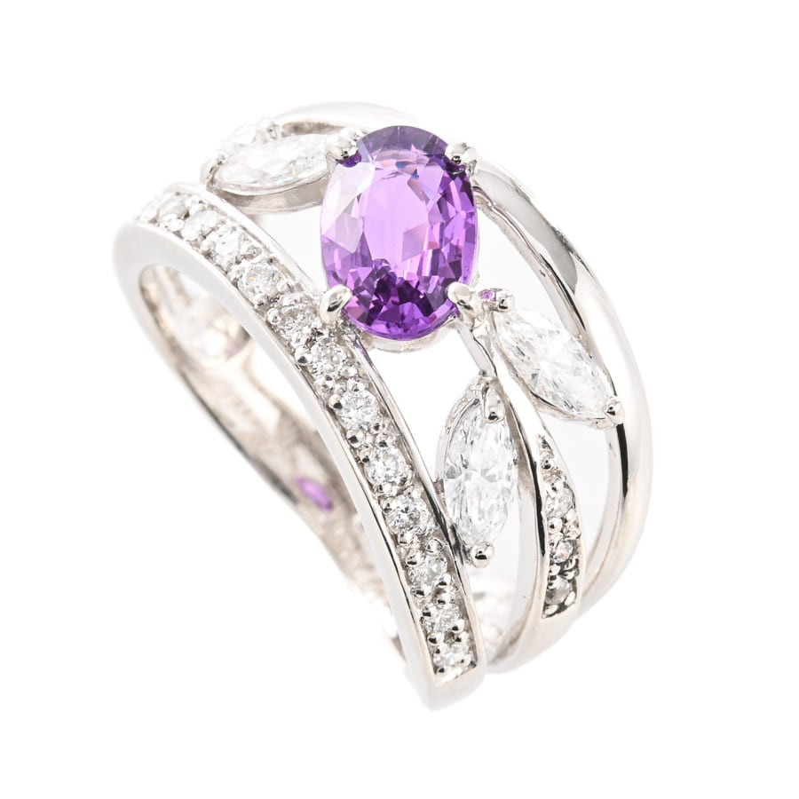 【中古A品】  ノンブランドジュエリー パープルサファイア リング   プラチナ900 元町本店