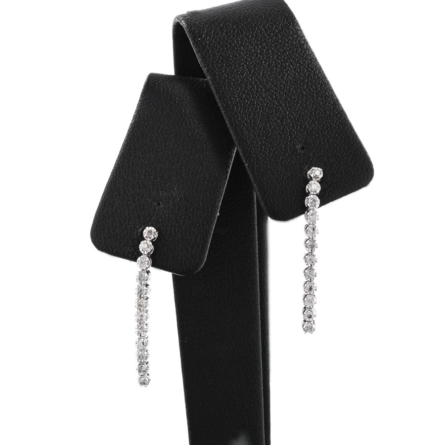 【中古A品】  ノンブランドジュエリー ダイヤ ピアス   K18ホワイトゴールド 元町本店