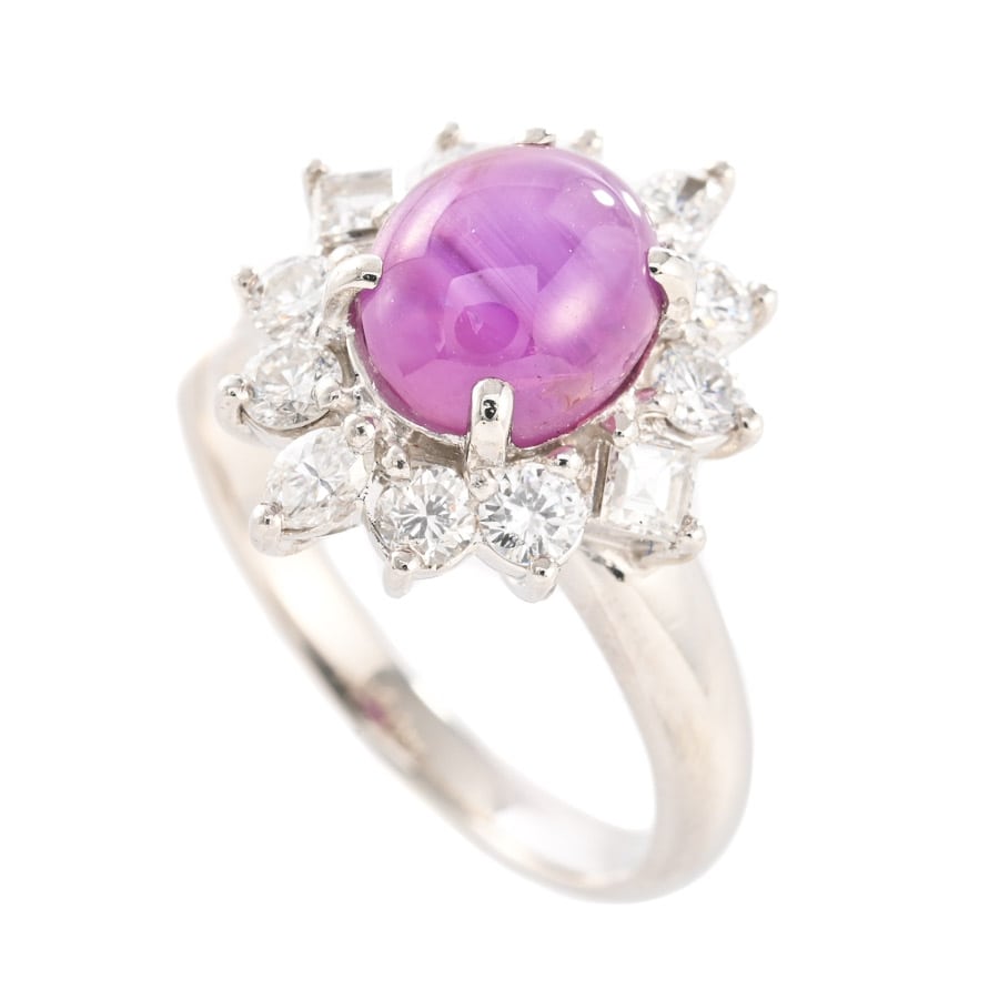 【中古A品】  ノンブランドジュエリー スターサファイア リング   プラチナ900 元町本店