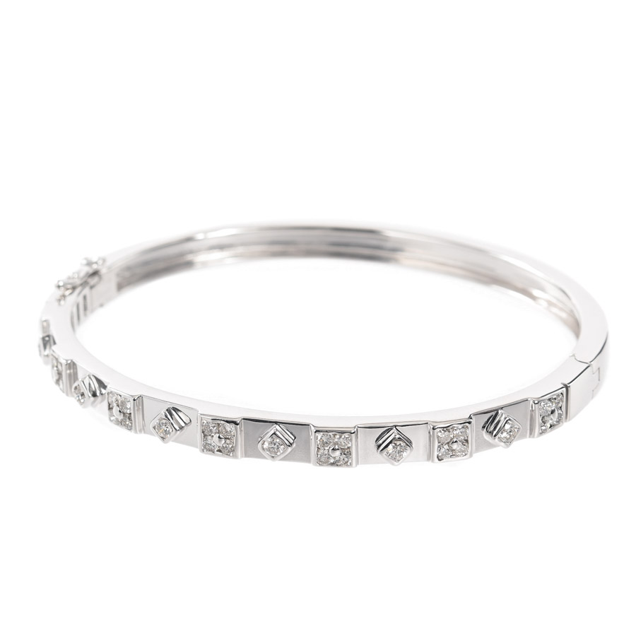 【中古A品】  ノンブランドジュエリー ダイヤ ブレスレット   K18ホワイトゴールド 銀座