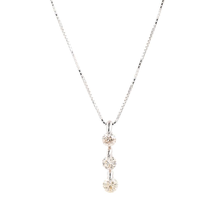 【中古A品】  ノンブランドジュエリー ダイヤ ネックレス   K18ホワイトゴールド 横浜関内店