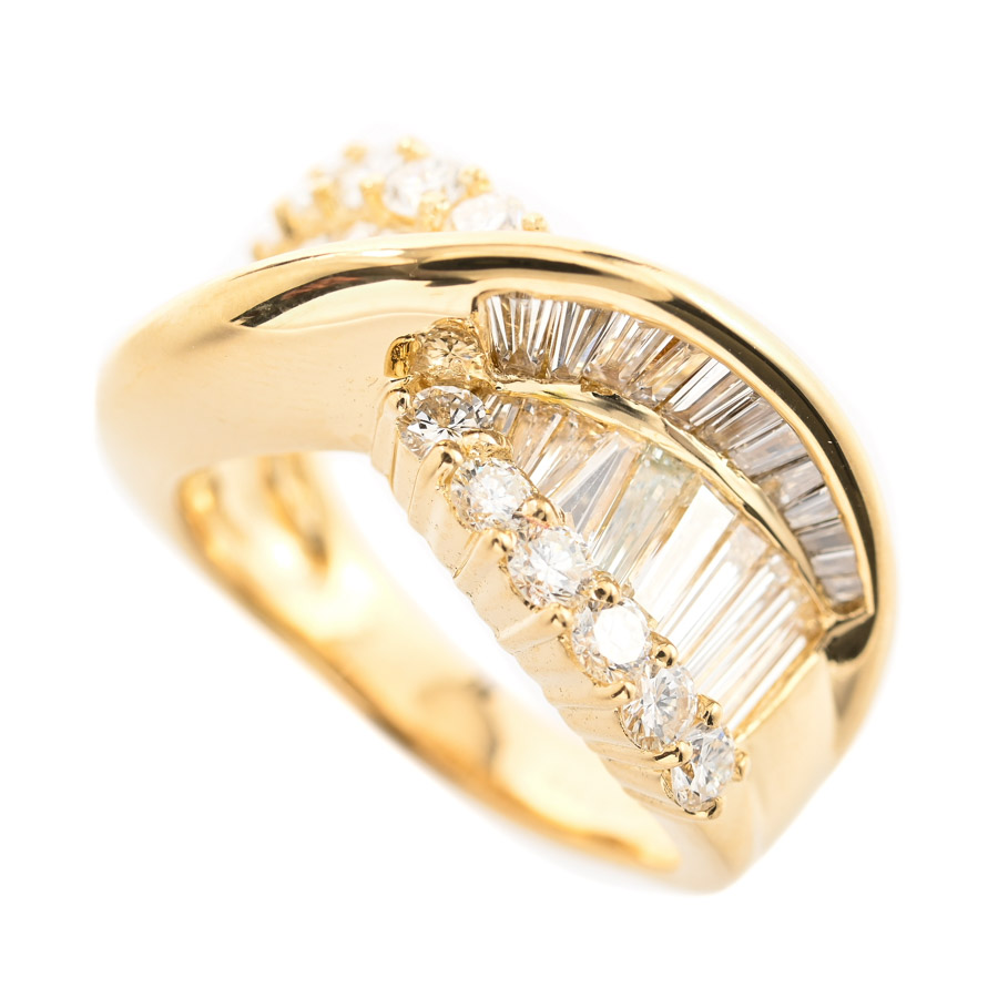 【中古A品】  ノンブランドジュエリー ダイヤ リング   K18YG 元町本店