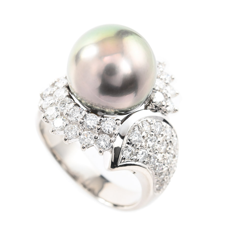 【中古A品】  ノンブランドジュエリー パール リング   プラチナ900 銀座