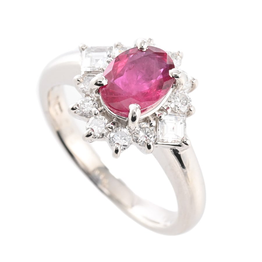 【中古A品】  ノンブランドジュエリー ルビー リング   プラチナ900 元町本店