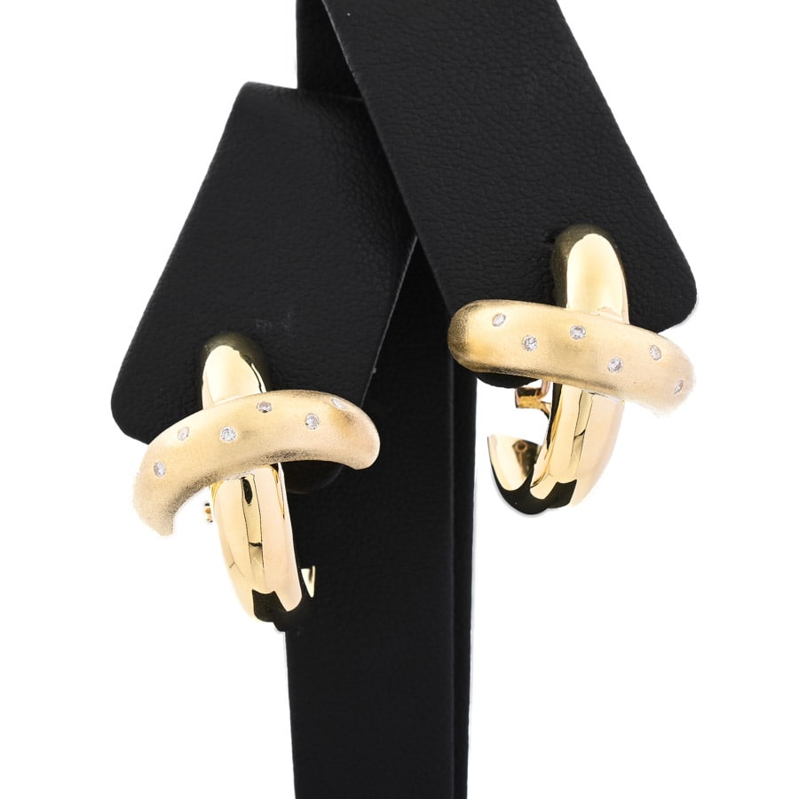 【中古A品】  ノンブランドジュエリー ダイヤ ピアス   K18YG 銀座