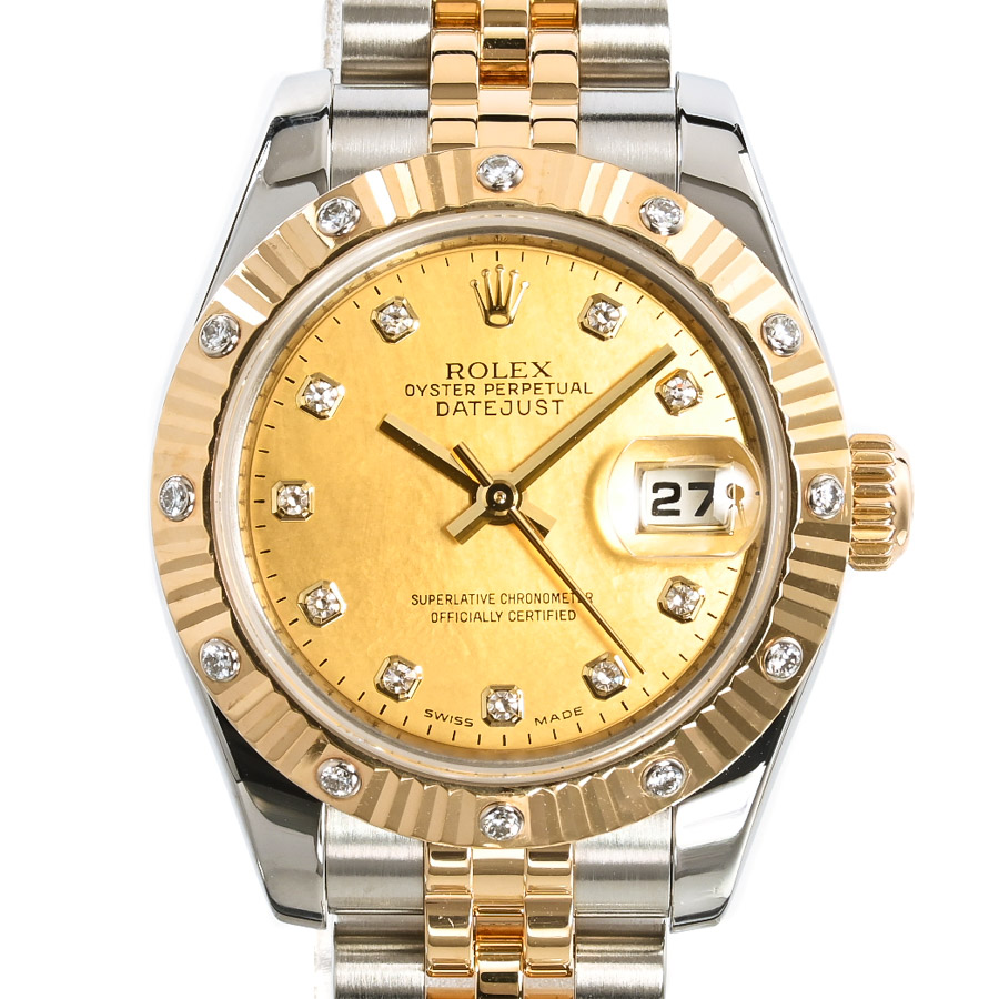 【中古A品】  ロレックス デイトジャスト  179313G ステンレス/イエローゴールド THE YOKOHAMA FRONT