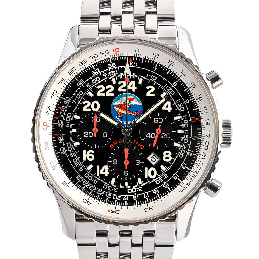 【中古A品】  ブライトリング ナビタイマー ポルコロッソ  A222BPRNP ステンレス 新宿歌舞伎町店