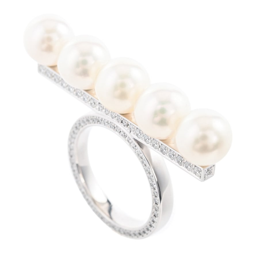 【中古A品】  タサキ バランスシグネチャー  RPI-4537 K18ホワイトゴールド 銀座